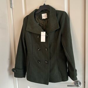 NWT Thread & Supply Hunter Green Wool Peacoat